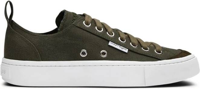 Courrèges logo-embroidered canvas sneakers Green
