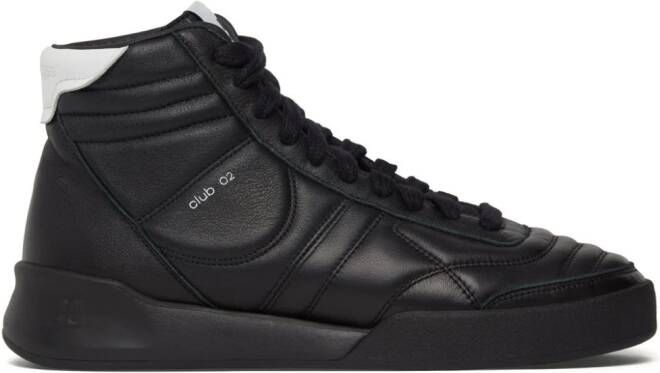 Courrèges Mid Club 02 leather sneakers Black