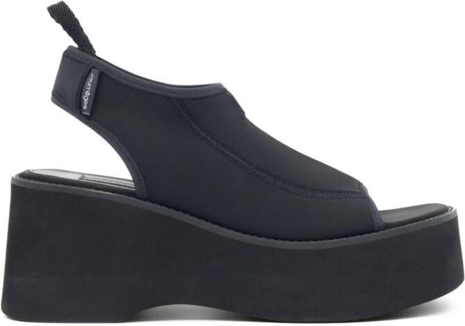 Courrèges 90mm Scuba Wave platform sandals Black