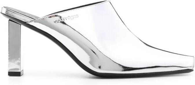 Courrèges Sleek 70mm mirrored mules Silver
