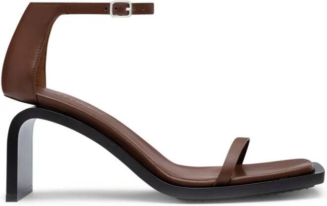 Courrèges Stream 75mm leather sandals Brown