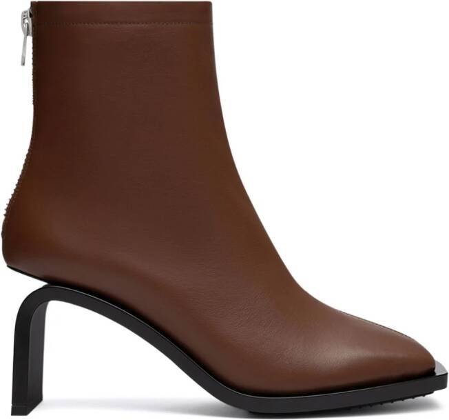 Courrèges Stream leather ankle boots Brown
