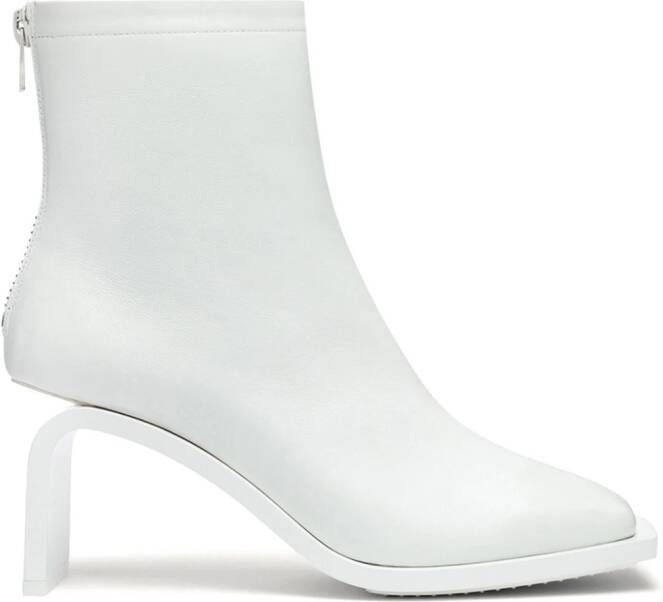 Courrèges Stream leather ankle boots White