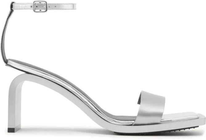 Courrèges Stream Mirror 70mm leather sandals Silver