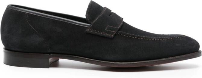 Crockett & Jones almond-toe suede loafers Blue
