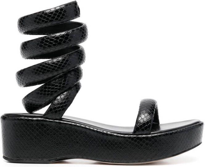 Cult Gaia Gabi spiral strap sandals Black