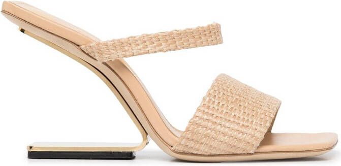 Cult Gaia Rene 100mm geometric-heel sandals Neutrals
