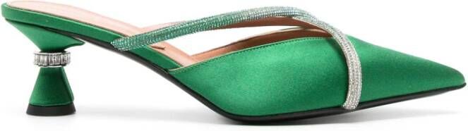 D'ACCORI Ella 50mm satin mules Green