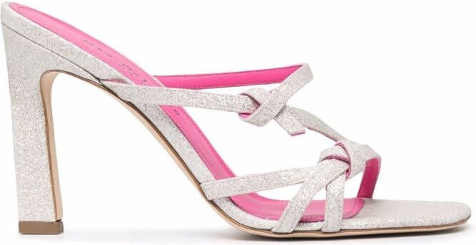 Dee Ocleppo glittered leather sandals Grey