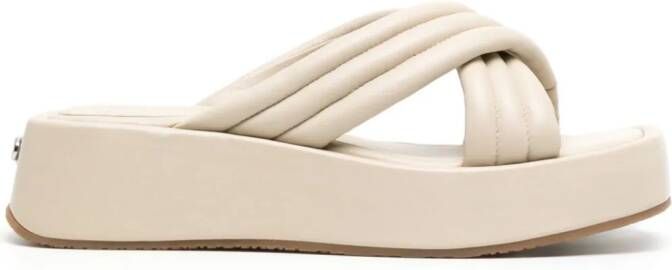 Dee Ocleppo Sicily 50mm platform leather sandals Neutrals