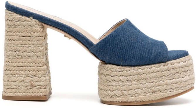 Dee Ocleppo Sunset 120mm platform denim espadrilles Blue