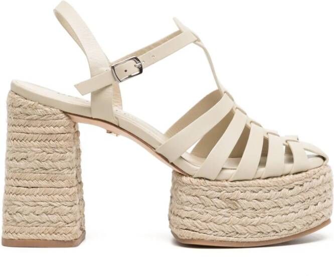 Dee Ocleppo Tulum 115mm leather espadrilles Neutrals