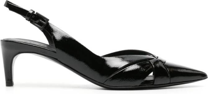 Del Carlo 60mm slingback leather sandals Black