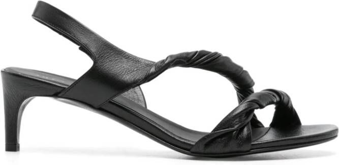 Del Carlo 60mm twisted leather sandals Black
