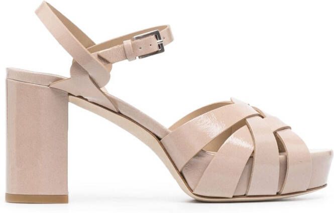 Del Carlo Madrid 80mm leather sandals Pink