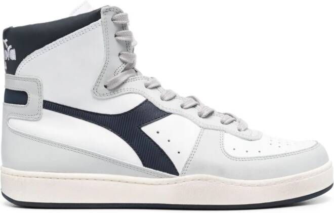 Diadora Mi Basket Used leather sneakers White