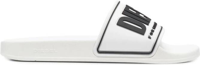 Diesel Sa-Mayemi CC logo-embossed slides White