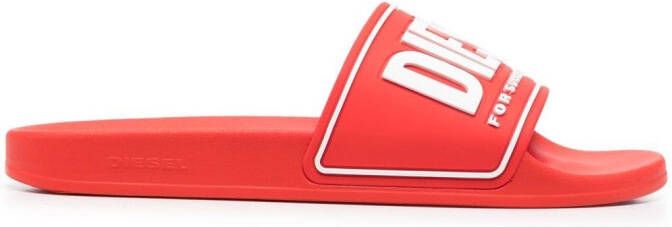 Diesel Sa-Mayemi CC logo-embossed slides Red