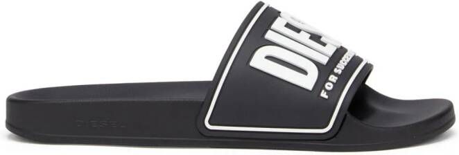 Diesel Sa-Mayemi Cc logo-embossed slides Black