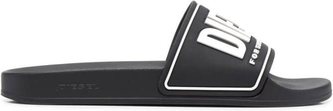Diesel Sa-Mayemi CC logo-embossed slides Black