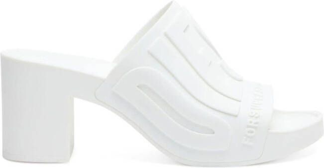 Diesel Sa-Pamela H logo-embossed slides White