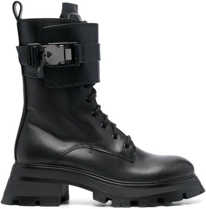 DKNY 55mm Sava buckle-detail combat boots Black