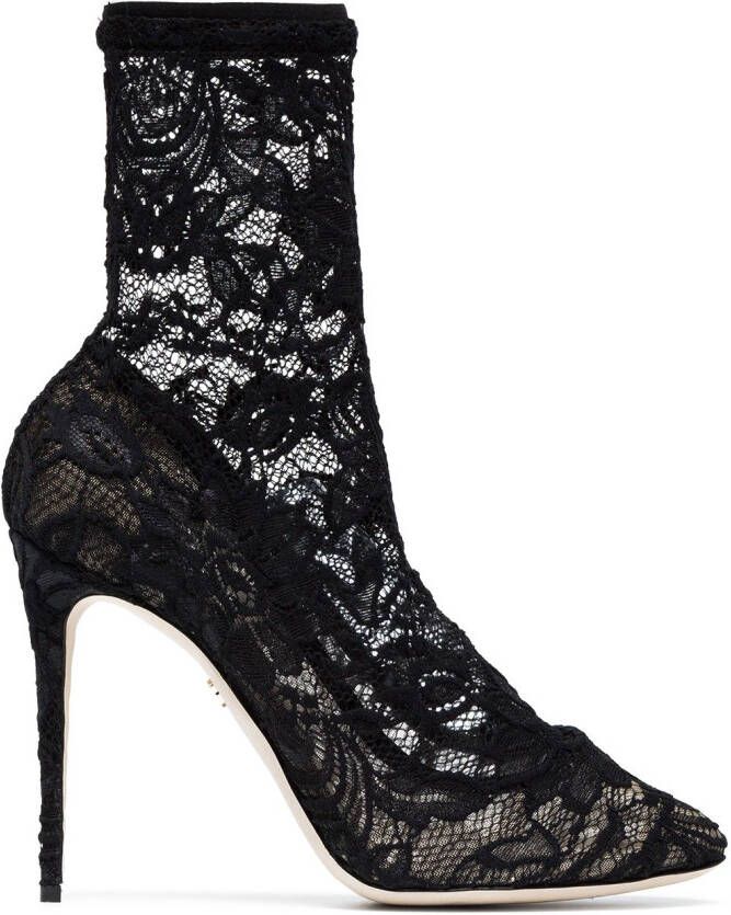 Dolce & Gabbana 105 lace ankle boots Black
