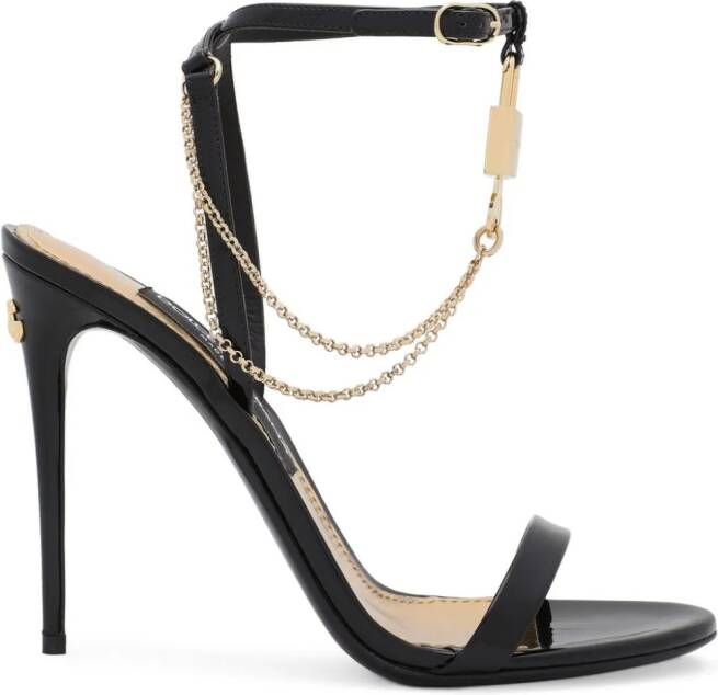 Dolce & Gabbana 105mm Keira chain-link sandals Black