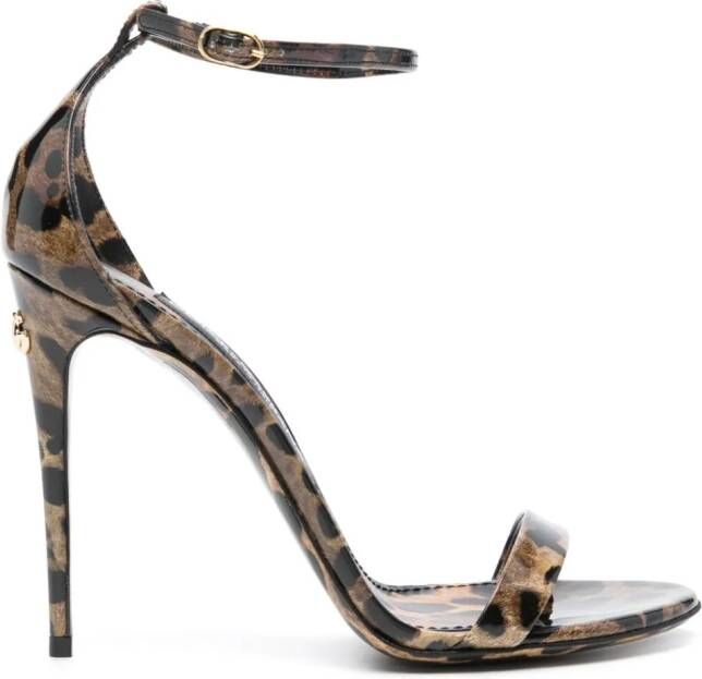 Dolce & Gabbana 110mm leopard-print sandals Black