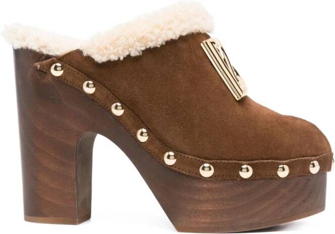 Dolce & Gabbana 130mm suede platform clogs Brown