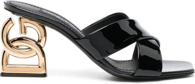 Dolce & Gabbana 3.5 85mm leather mules Black