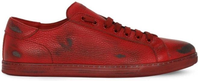 Dolce & Gabbana Bassa leather sneakers Red