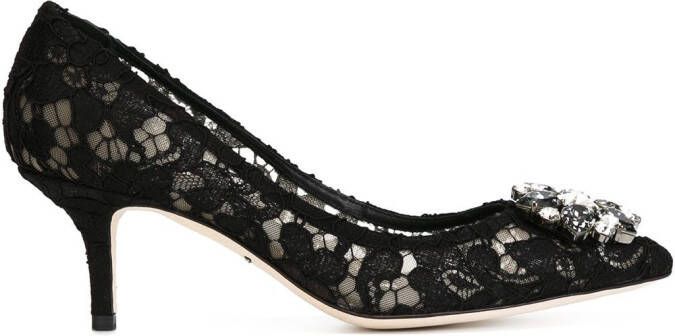 Dolce & Gabbana Rainbow Lace 60mm brooch-detail pumps Black