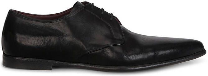 Dolce & Gabbana calf leather pointed Derby shoes Black
