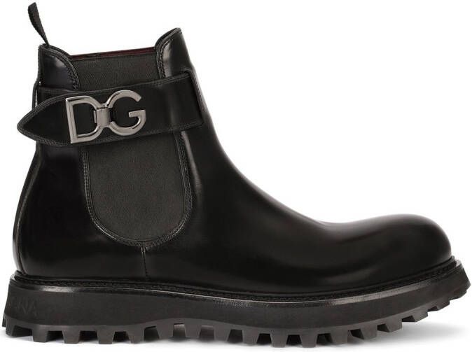 Dolce & Gabbana Chelsea belted boots Black
