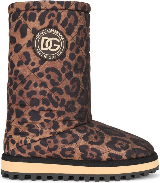 Dolce & Gabbana City leopard-print boots Brown