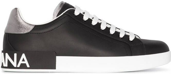 Dolce & Gabbana Portofino leather sneakers Black