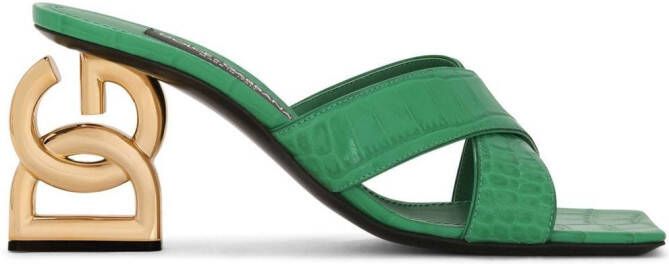 Dolce & Gabbana 3.5 75mm leather sandals Green