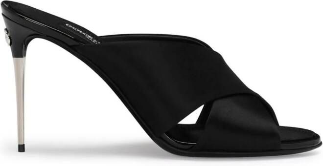 Dolce & Gabbana 85mm Keira satin sandals Black