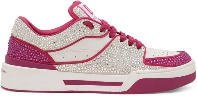 Dolce & Gabbana crystal-embellished leather sneakers White