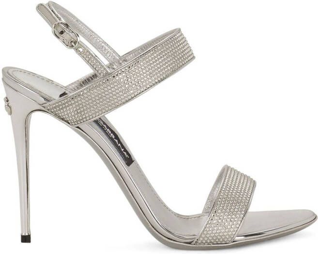 Dolce & Gabbana KIM DOLCE&GABBANA crystal-embellished slingback sandals Silver