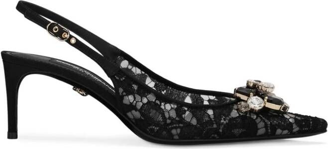 Dolce & Gabbana 60mm Rainbow Lace slingback pumps Black