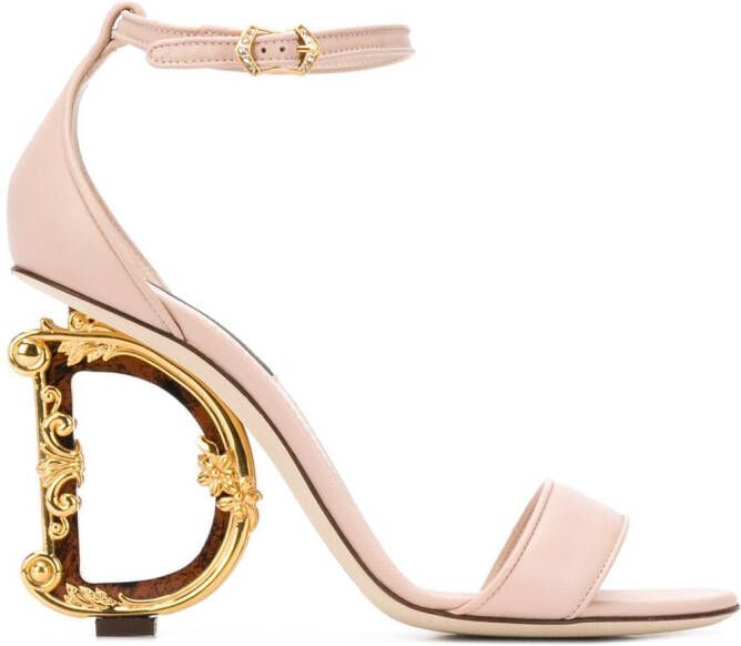 Dolce & Gabbana Baroque DG 105mm leather sandals Pink