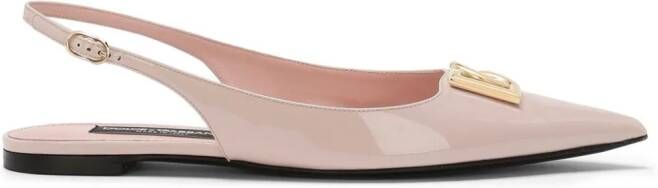 Dolce & Gabbana DG leather slingback ballerina shoes Pink
