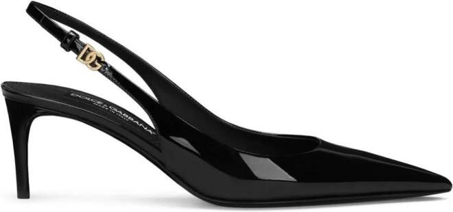 Dolce & Gabbana DG logo-buckle slingback pumps Black