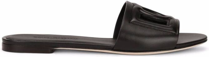 Dolce & Gabbana DG Logo leather sandals Black