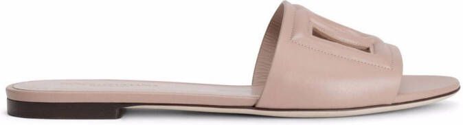Dolce & Gabbana DG Logo leather sandals Pink