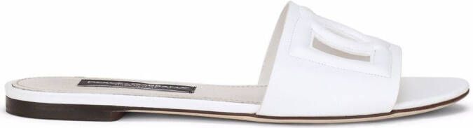 Dolce & Gabbana DG Logo leather sandals White