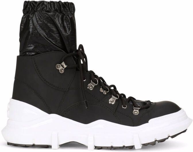 Dolce & Gabbana elasticated lace-up boots Black