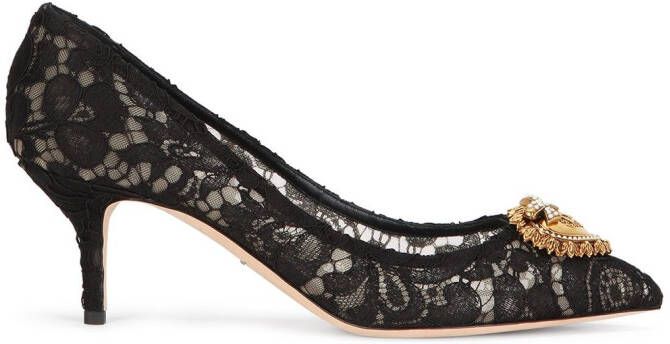 Dolce & Gabbana embellished lace pumps Black